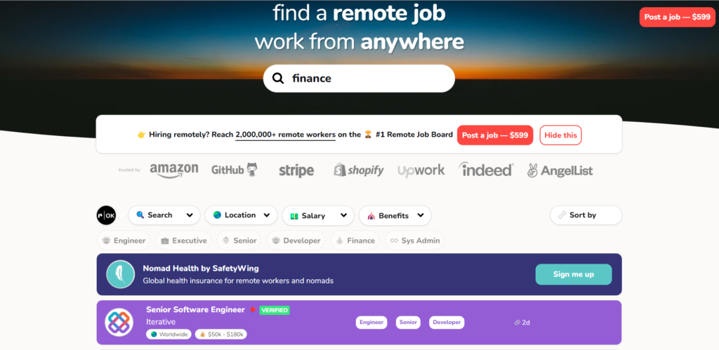 Remoteok - find work from home jobs