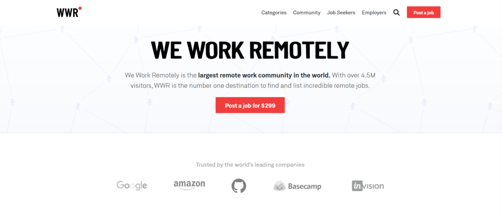 WeWorkRemotely - remote job website